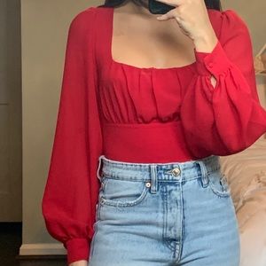 Cropped red top